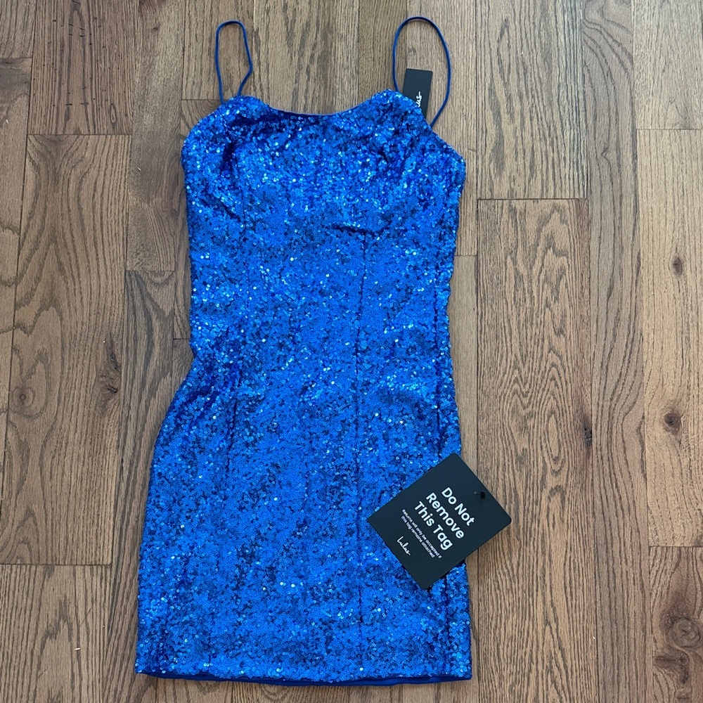Lulu's Shimmering Blue Sequin Mini Dress